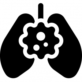 lungs virus sign icon flat symmetrical silhouette outline