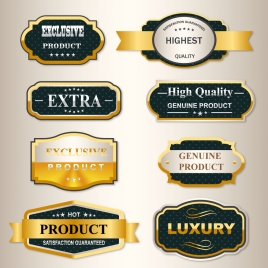 luxury badge and ribbon golden
