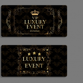 luxury event invitation cards dark elegant design