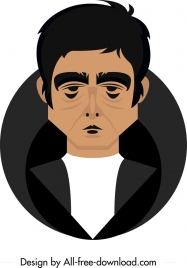 man avatar template cartoon character dark circle decor