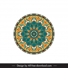 mandala buddhism icon colorful symmetric illusion round shape design