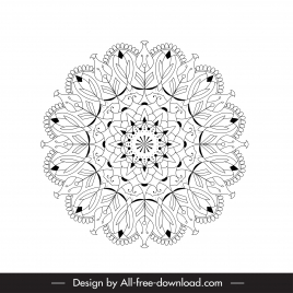 mandala design element flat symmetric floral petal shape
