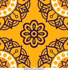 mandala pattern template flat retro repeating petals sketch
