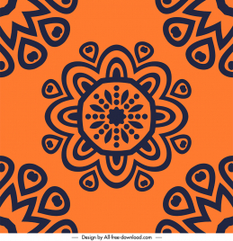 mandala pattern template flat vintage symmetric repeating handdrawn design