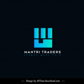 mantri traders logo template flat modern geometry design
