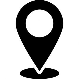 map pin sign icon flat silhouette contrast rounded shape