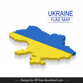 map ukraine banner template elegant shiny 3d decor
