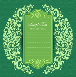 marriage decorative template green classical pattern