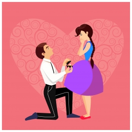 marriage engagement drawing design with romantic couple