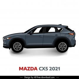 mazda cx5 2021 car model advertising template modern side view outline