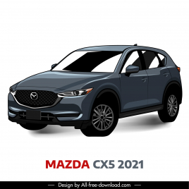 mazda cx5 2021 car model icons modern 3d sketch