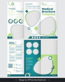 medical brochure template elegant trifold checkered shapes