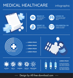medical infographic template medical elements decor