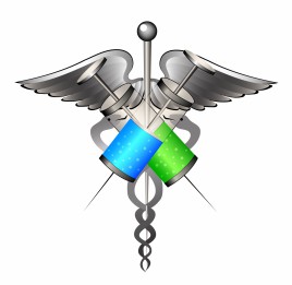 medical symbol with syringes