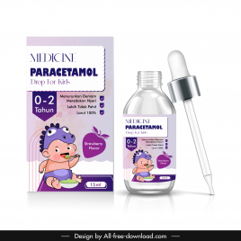 medicine for kid advertising template cute cartoon baby sketch