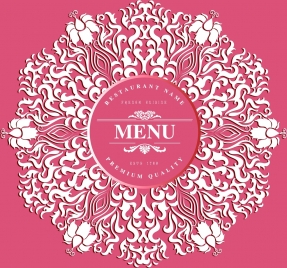 menu cover background pink decor classical curves