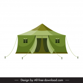 military barracks base camp icon flat classical outline