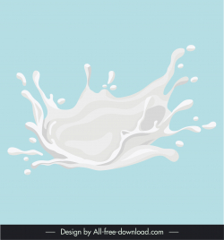 milk splash design elements 3d dynamic design