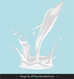 milk splash design elements dynamic flowing pour sketch