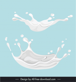 milk splash design elements dynamic liquid sketch