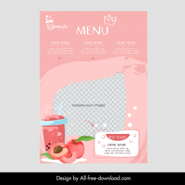 milk tea  menu cover template elegant classic decor