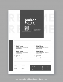 minimalist cv template elegant blurred texts timeline layout