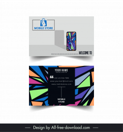 mobile store business card template abstract geometric smartphone