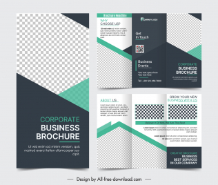modern business brochure template elegant trifold geometry layout