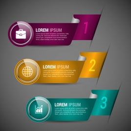 modern infographic templates colorful curved ribbon style