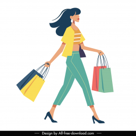 modern lifestyle design elements dynamic shopping woman