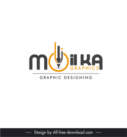 moilka graphics logo template modern contrast flat stylized text pencil sketch