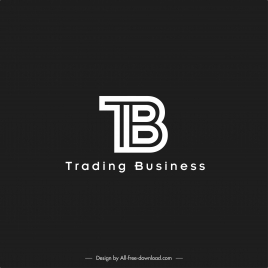 monogram trading business logotype flat modern contrast black white design