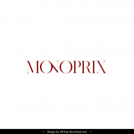 monoprix logotype flat modern calligraphy design