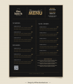 moody food restaurant menu template elegant dark plain
