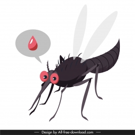 mosquito icon blood sketch closeup cartoon design
