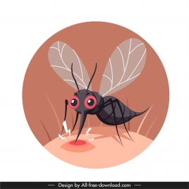 mosquito protection banner sting sketch cartoon design