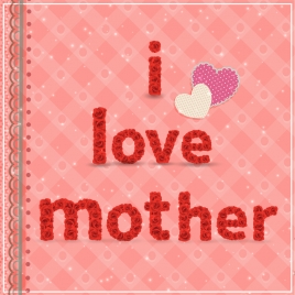 mother day card design with roses and hearts