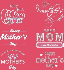 mother days design elements various calligraphic decoration