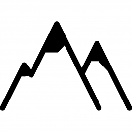 mountain sign icon black white geometric flat sketch