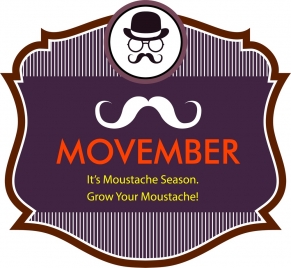 movember mustache season banner classical striped design