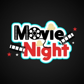 movie logo design text reel filmstrip icons decoration