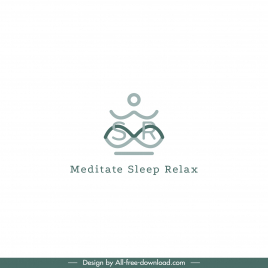 msr meditate sleep relax logo template flat symmetric geometric shape outline