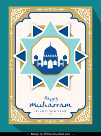 muharram islamic new year poster symmetric geometry