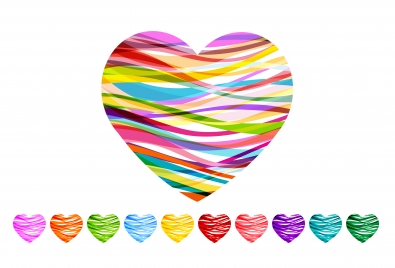multicolor heart shape