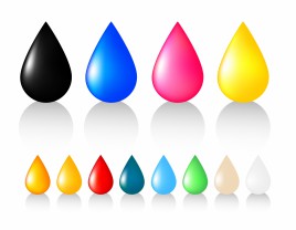 Multicolored drops.
