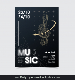 music event poster template modern dynamic dark design