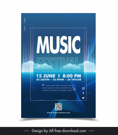 music festival poster template contrast dynamic curves
