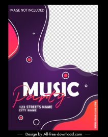 music party poster elegant checkered flat design