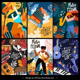 music poster templates colorful dynamic decor classic design