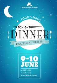 musical restaurant leaflet template moon dishwares icons